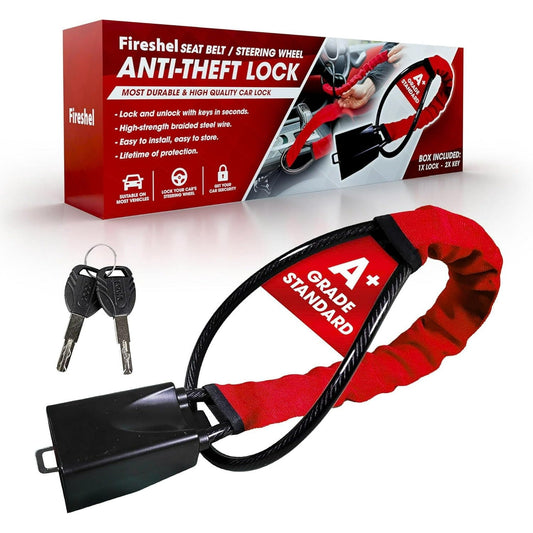 Universal Car Seat Belt Steering Wheel Lock